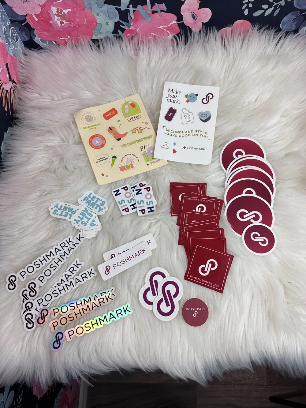 Large Poshmark Logo and Event Stickers Swag Poshfest Bundle Lot Set
